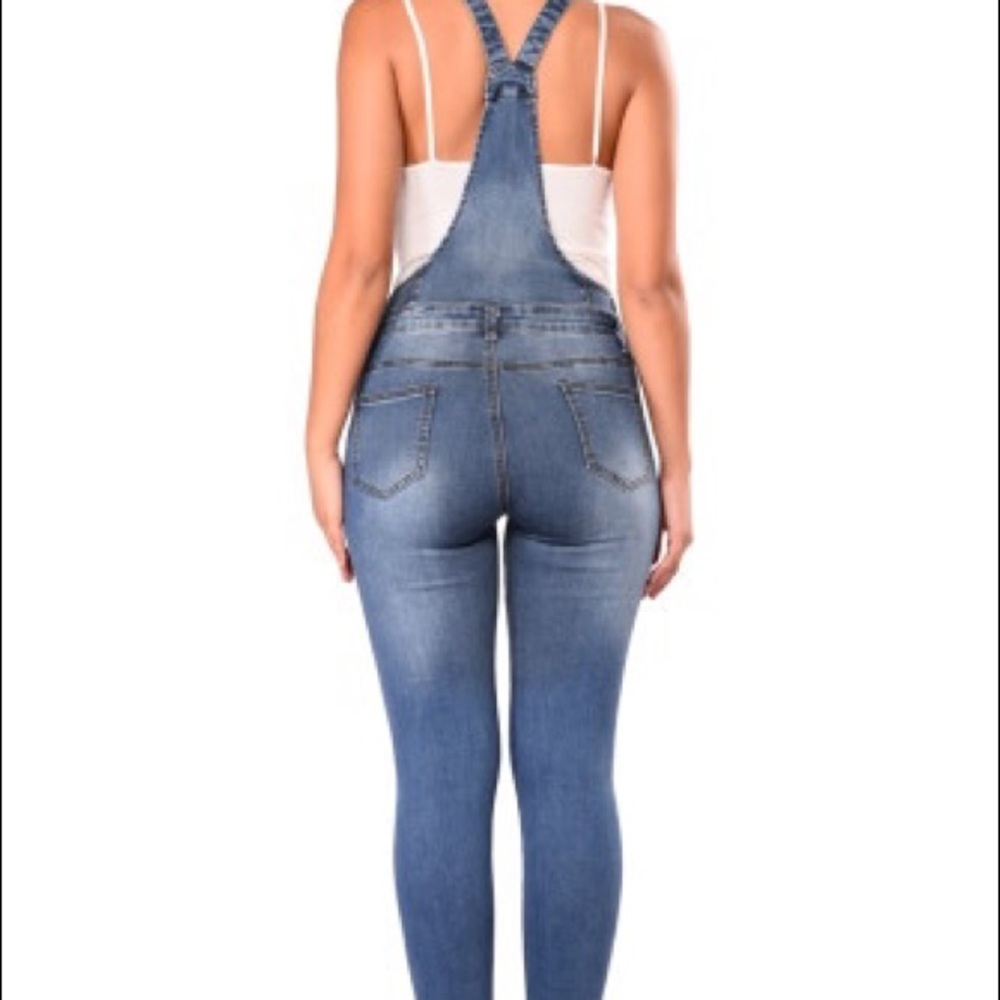 Hp!π NEW!! Distressed Denim overalls π - Picture 10 of 14